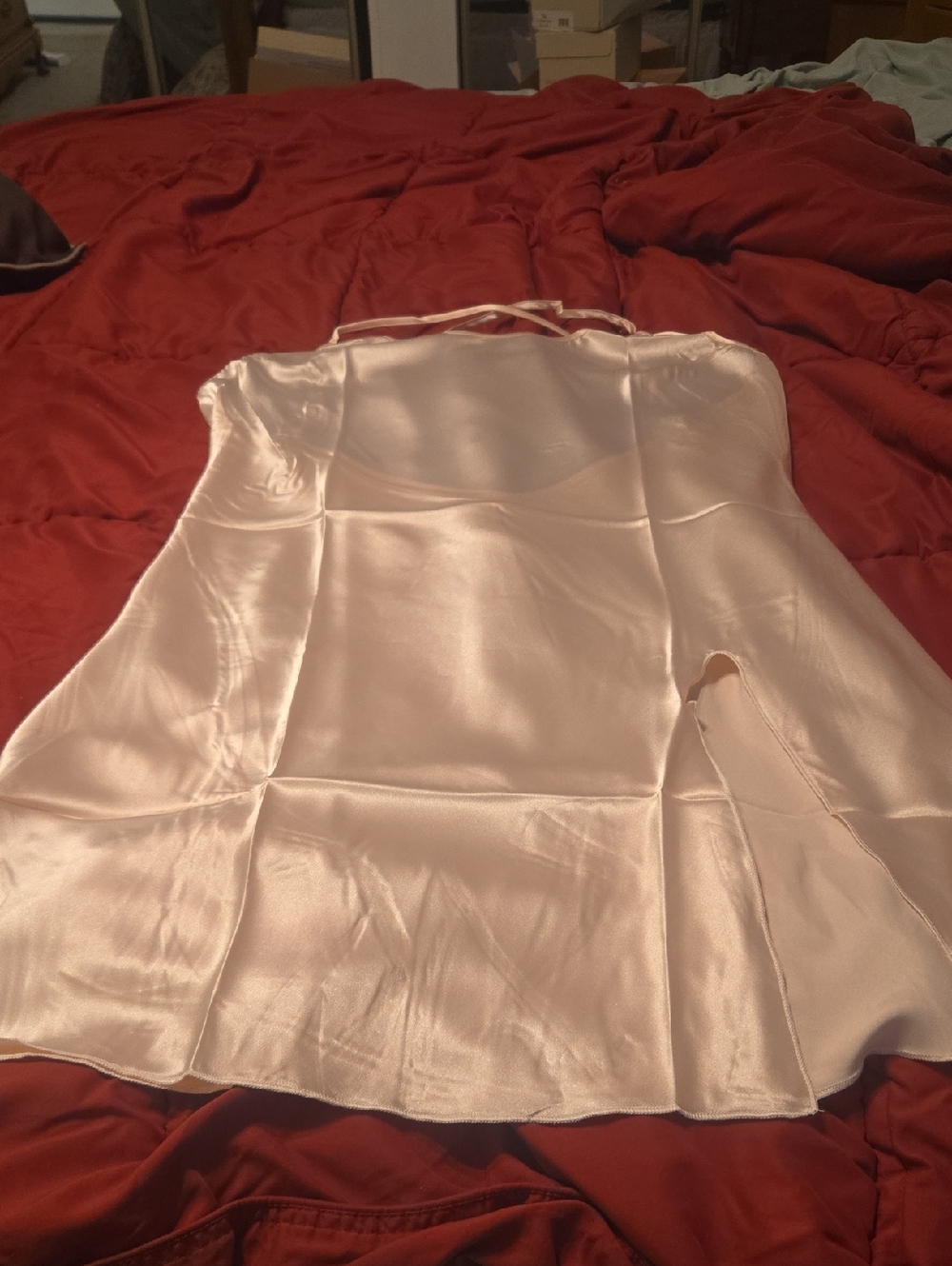 Satin Slip Dress - Blush Pink